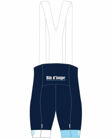 Bin d'loupe Cycle Bib Shorts, Silicone Gripper, Seamless Strap