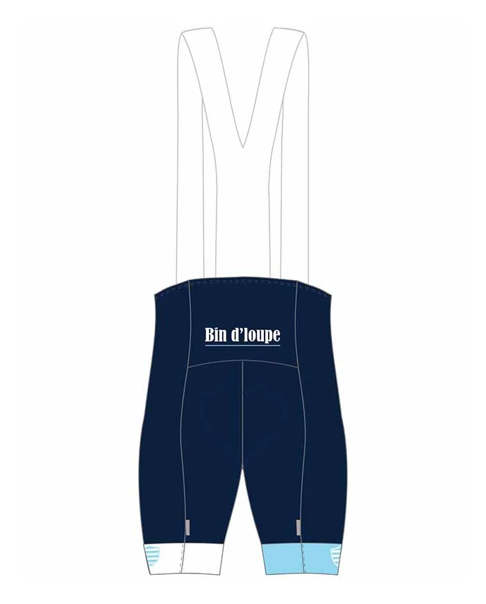 Bin d'loupe Cycle Bib Shorts, Silicone Gripper, Seamless Strap