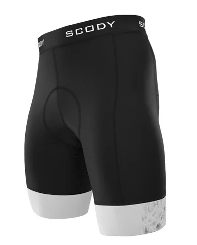 Black Cycle Shorts with white cuffs - Men