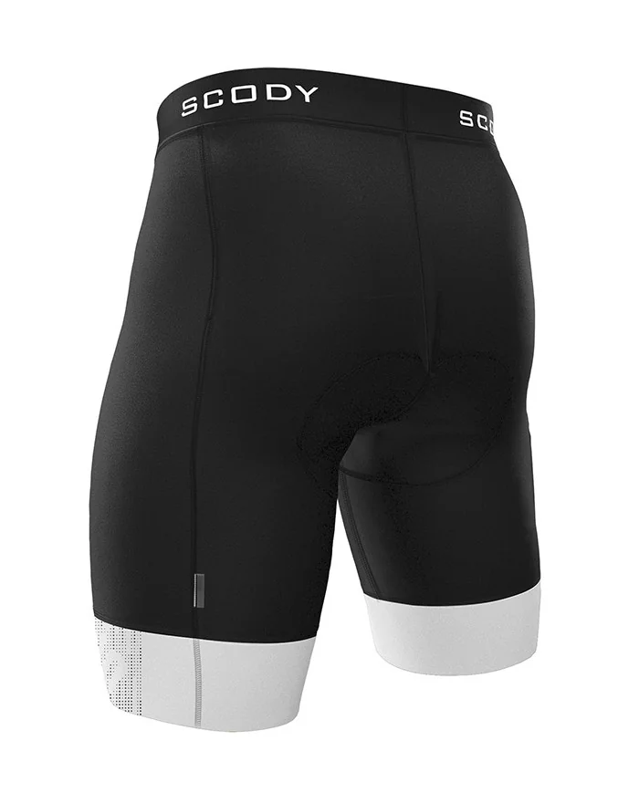 Black Cycle Shorts with white cuffs - Men