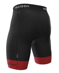 Black Cycle Shorts with Mars Red cuffs - Men