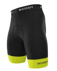 Black Cycle Shorts with Fluoro Yellow cuffs - Men