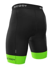 Black Cycle Shorts with Fluoro Green cuffs - Men