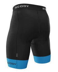 Black Cycle Shorts with Cyan cuffs - Men