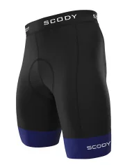 Black Cycle Shorts with Cobalt Blue cuffs - Men