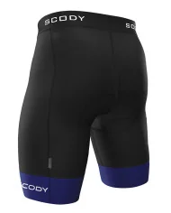Black Cycle Shorts with Cobalt Blue cuffs - Men