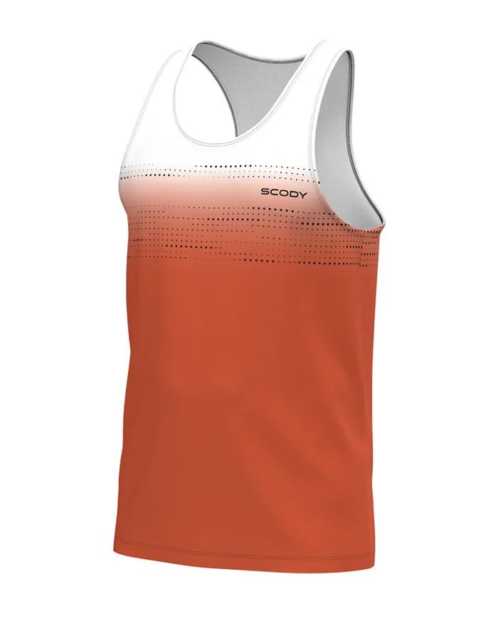 Ochre Orange Transition Run Singlet, Ultra Lightweight - Men | Running Singlet