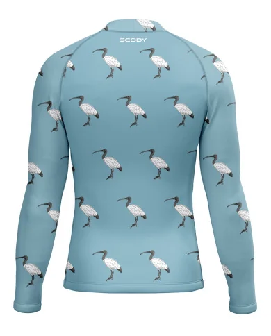 Bin Chicken, Sky Blue Men's Surf Rashie, UPF50+ | Beach Wear