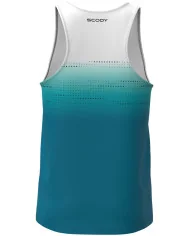 Teal and White Transition Run Singlet, Ultra Lightweight - Men | Running Singlet