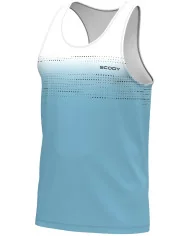 Sea Foam Blue and White Transition Run Singlet, Ultra Lightweight - Men | Running Singlet