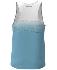 Sea Foam Blue and White Transition Run Singlet, Ultra Lightweight - Men | Running Singlet