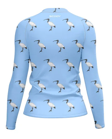 Bin Chicken, Pale Blue Women's Surf Rashie, UPF50+ | Beach Wear