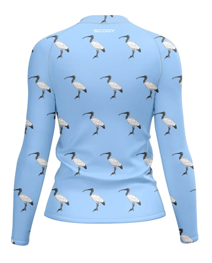 Bin Chicken, Pale Blue Women's Surf Rashie, UPF50+ | Beach Wear