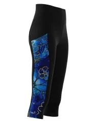 Floral Cluster 3/4 Active Tights by Australian artist, Chloe Hart | Made in Australia