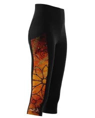 Floral Cluster 3/4 Active Tights by Australian artist, Chloe Hart | Made in Australia