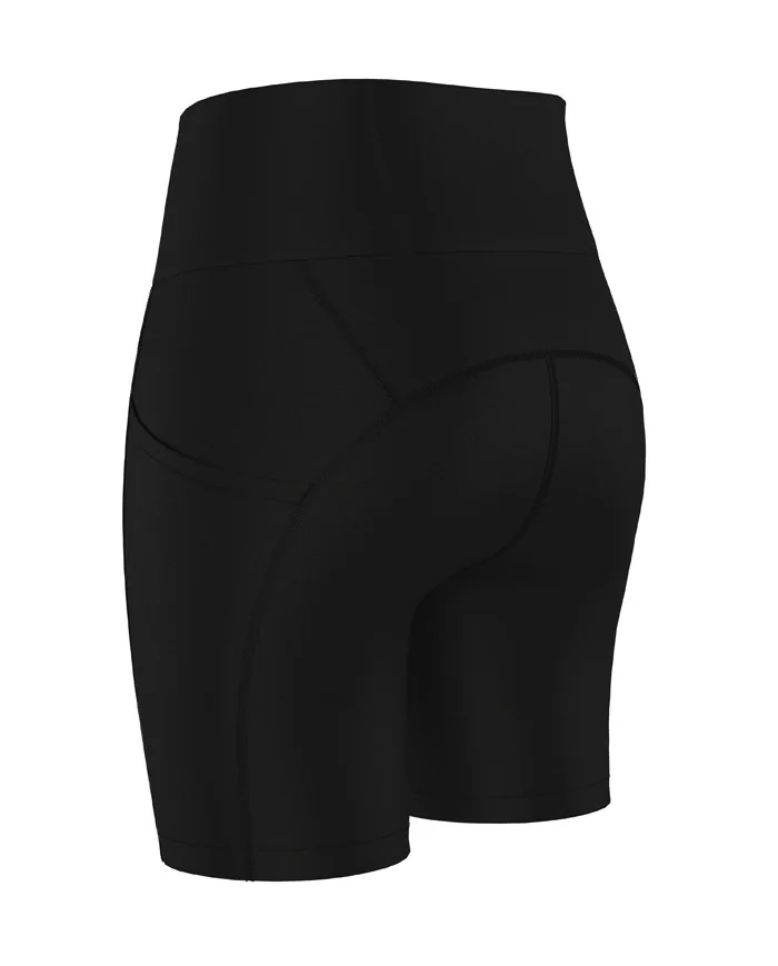 Pure Black Medium Rise Tights | Running Gear
