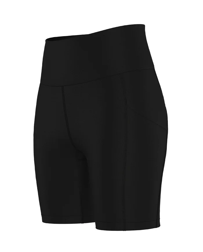 Pure Black Medium Rise Tights | Running Gear
