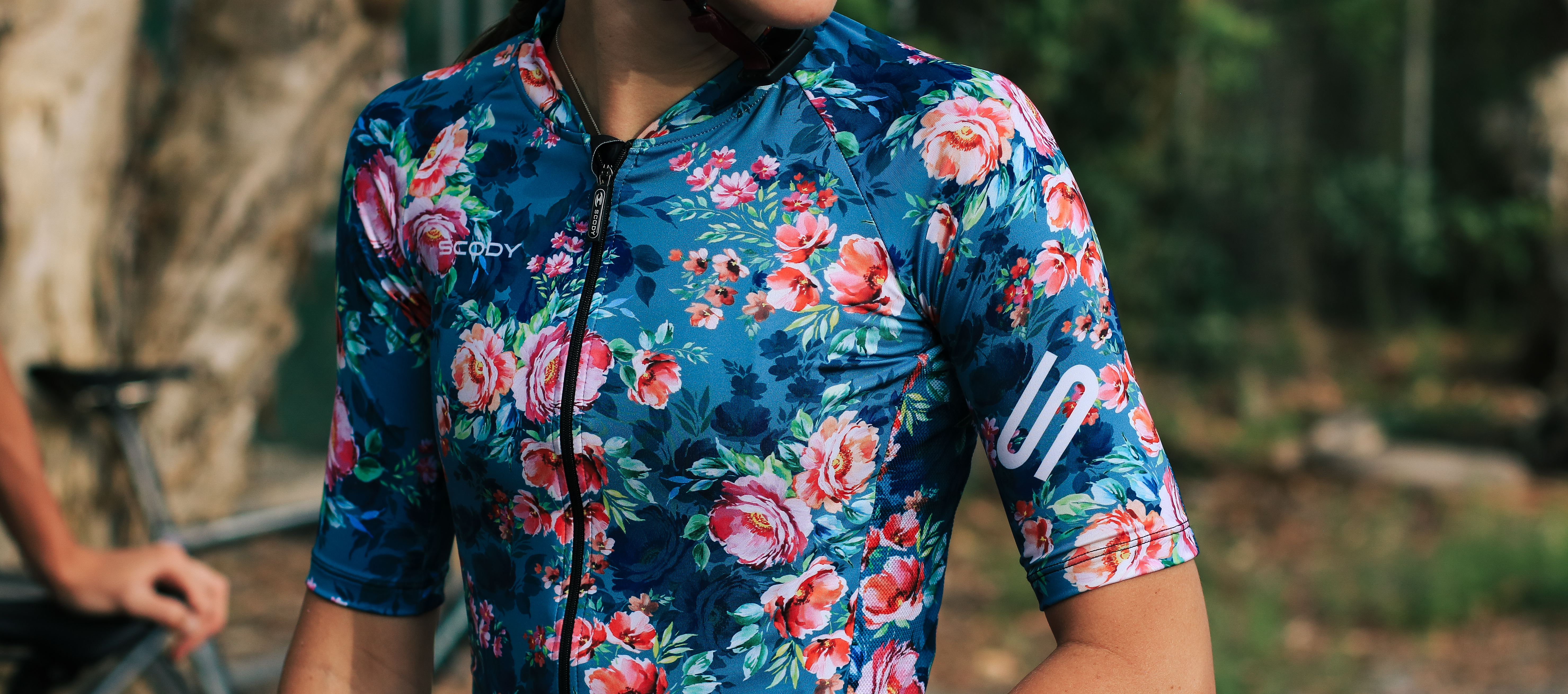 Flowers on a Purple Cycle Jersey  | Cycling Clothing