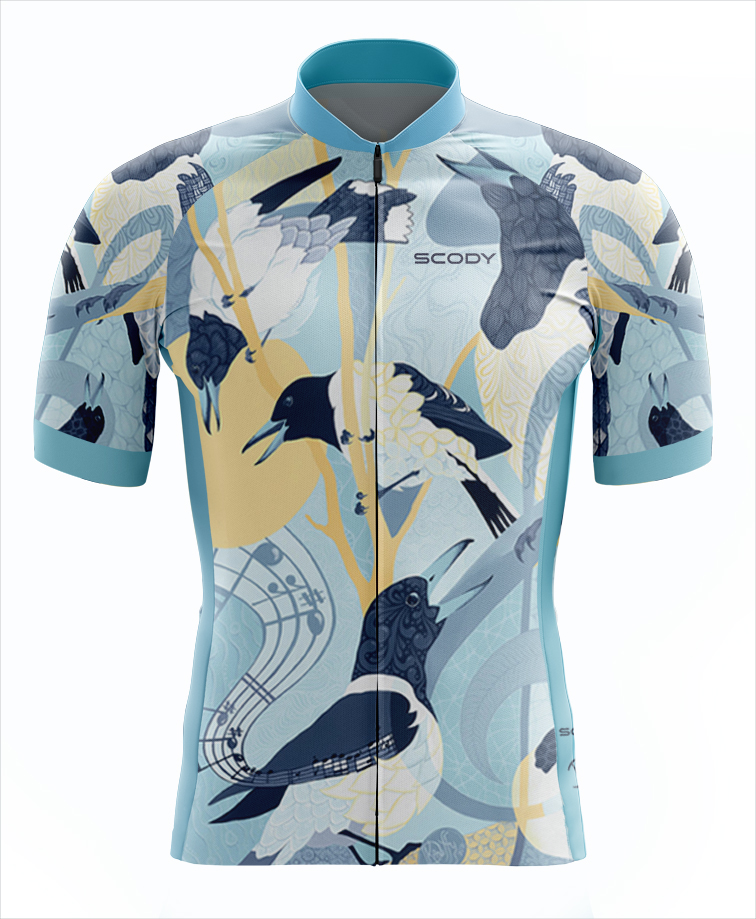 Magpies serenading the sunrise Cycle Jersey