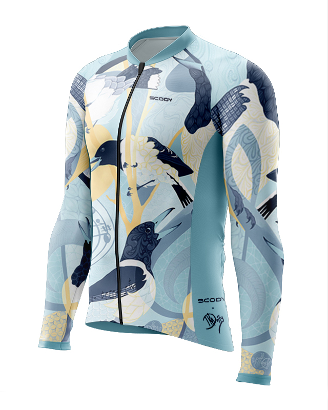 Magpies serenading the sunrise Cycle Jersey